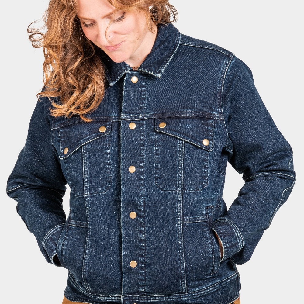 Dovetail Workwear Thermal Trucker Jacket Indigo Denim Size Small